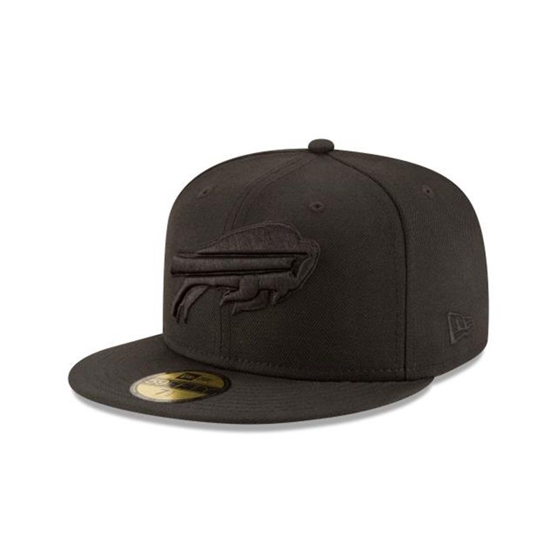 NFL Buffalo Bills Basic Black On Black 59Fifty Fitted (TSL9922) - Black New Era Caps